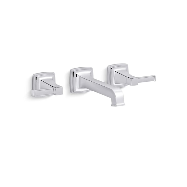 Kohler Riff Widespread Wall Mount Bathroom Fct Polished Chrome T26432-4-CP - main